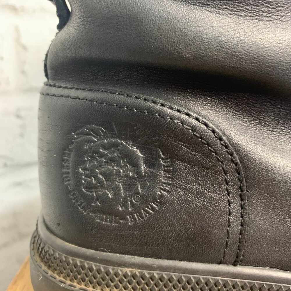 Diesel Butch Black Leather Lace Up Chucky Sole Y2K Combat Boots - Picture 7 of 15